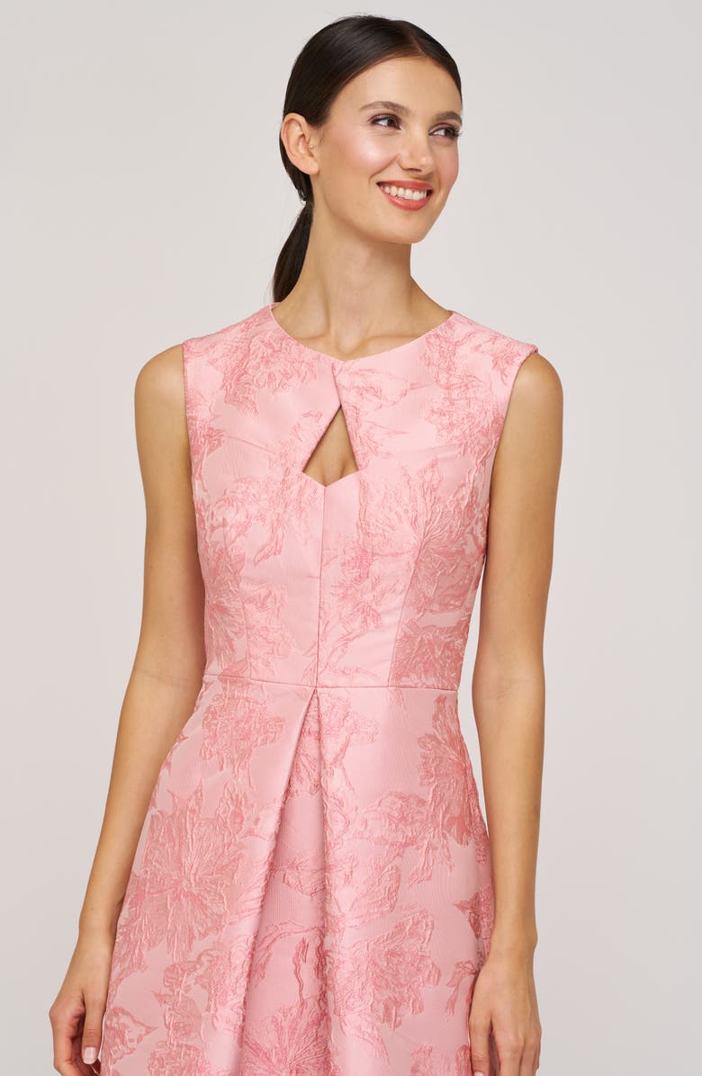 Kay Unger Elaine Floral Jacquard Metallic Sleeveless Gown, Alternate, color,