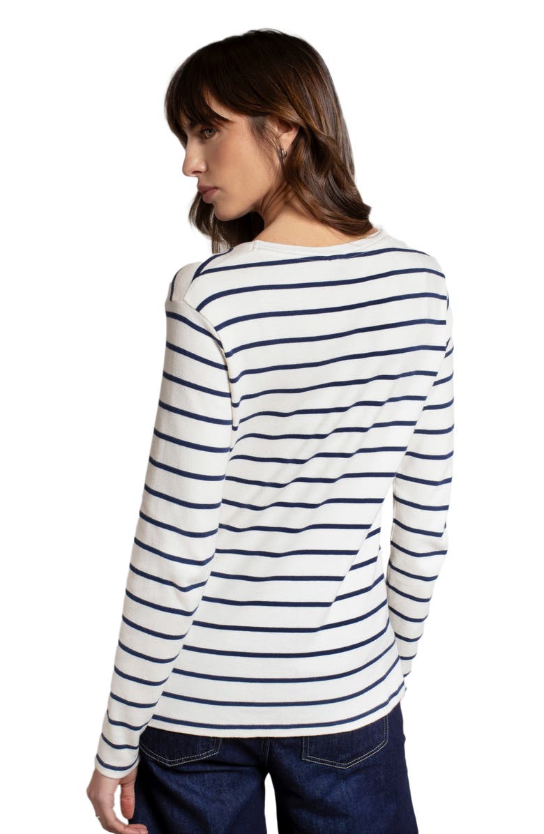 Celtic & Co. Striped Long Sleeve T-Shirt, Alternate, color, Chalk / Navy Stripe
