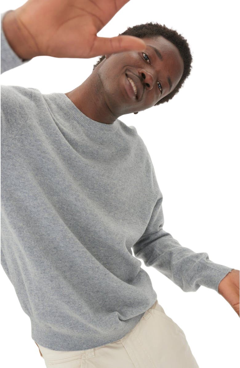 GOBI Mongolian Cashmere Essential Crewneck Cashmere Sweater, Alternate, color, Vapor Blue