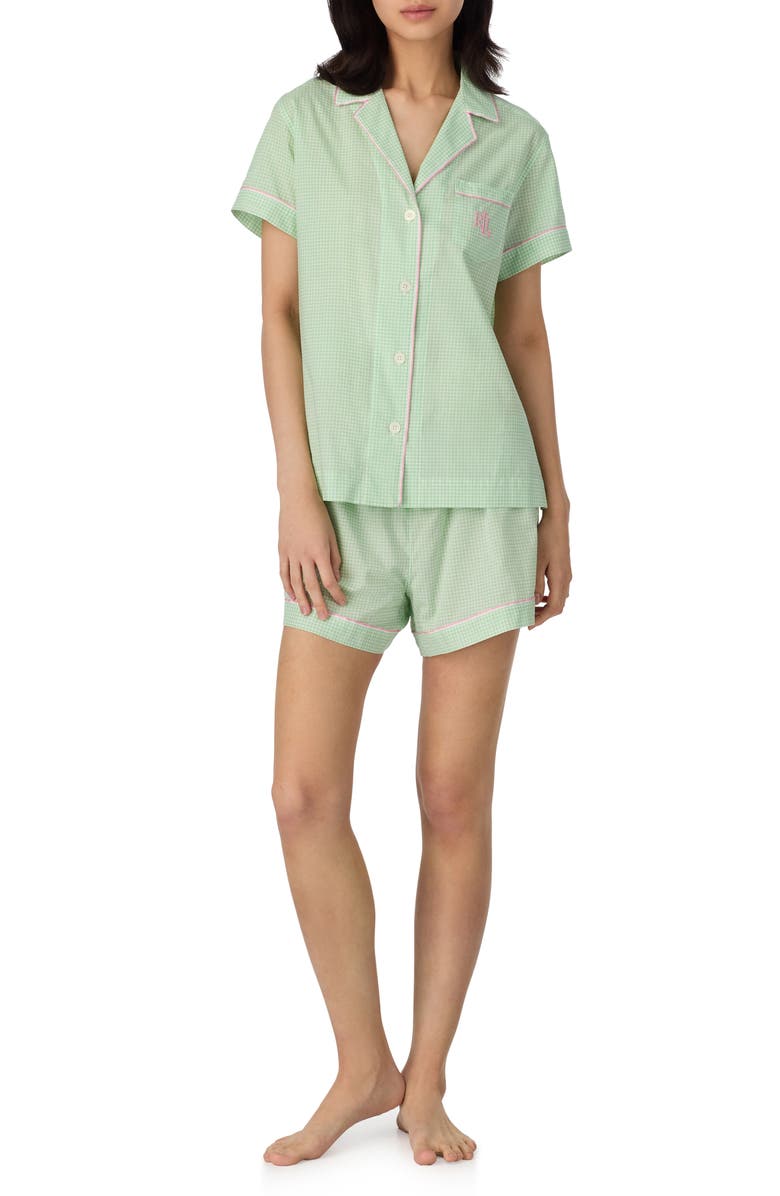 Lauren Ralph Lauren Print Cotton Blend Short Pajamas, Main, color, 