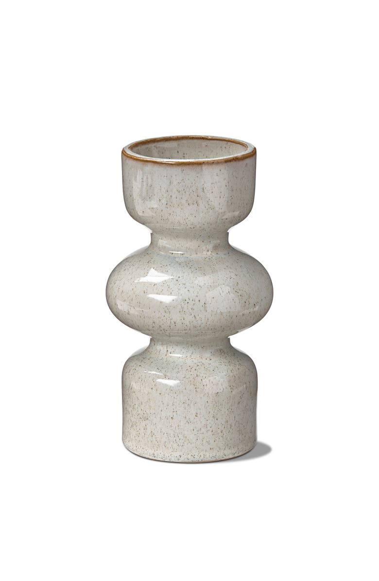 tag Linea Taupe Speckled Ceramic Reversible Candle Holder Large, Main, color, Brown