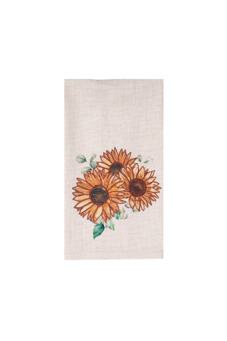 Autumn Botanical Sunflower 100% Cotton Handtowel, Main, color, Yellow