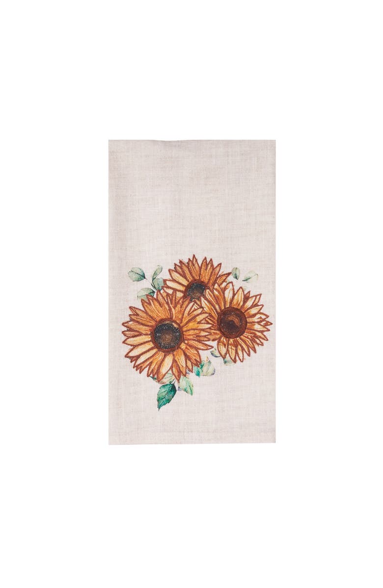 C&F Home Autumn Botanical Sunflower 100% Cotton Handtowel, Main, color, Yellow