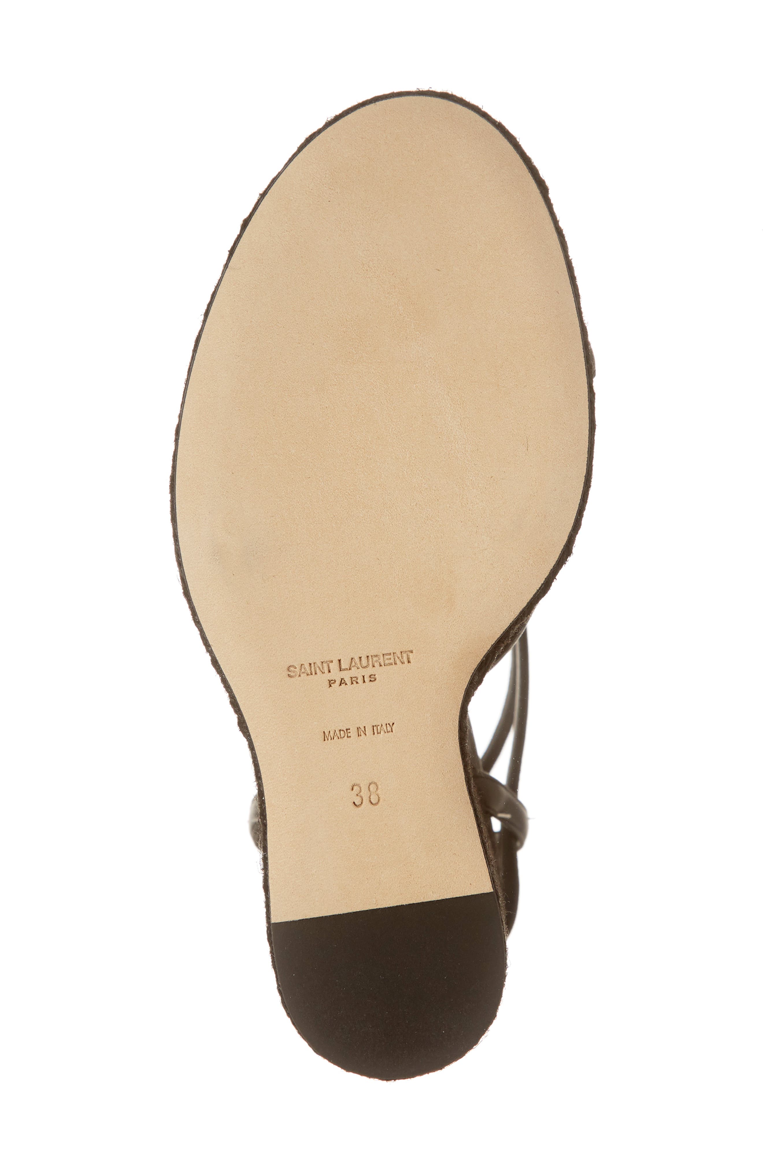 Saint Laurent Cassandra YSL Logo Wedge Sandal, Alternate, color, 