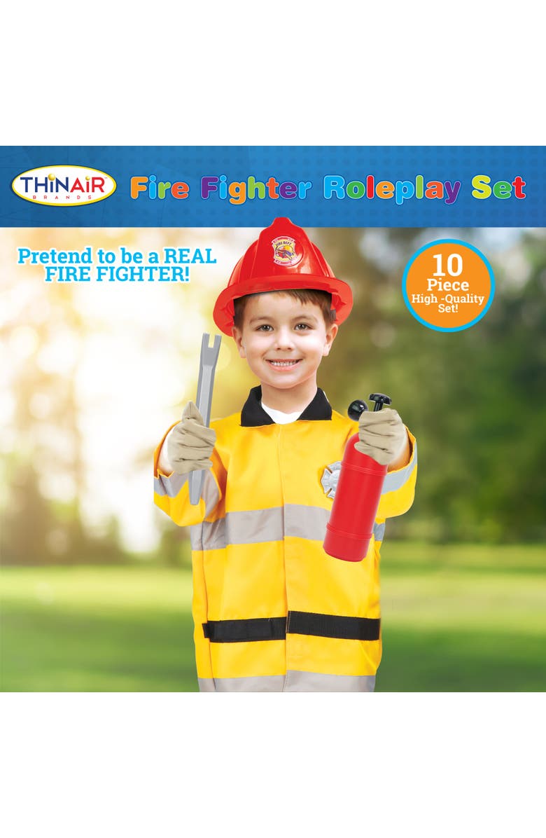 Playful Minds Firefighter Roleplay Set, 10 Piece Costume, Alternate, color, Multicolored