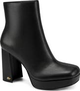 KARL LAGERFELD PARIS Malika Faux Leather Platform Bootie