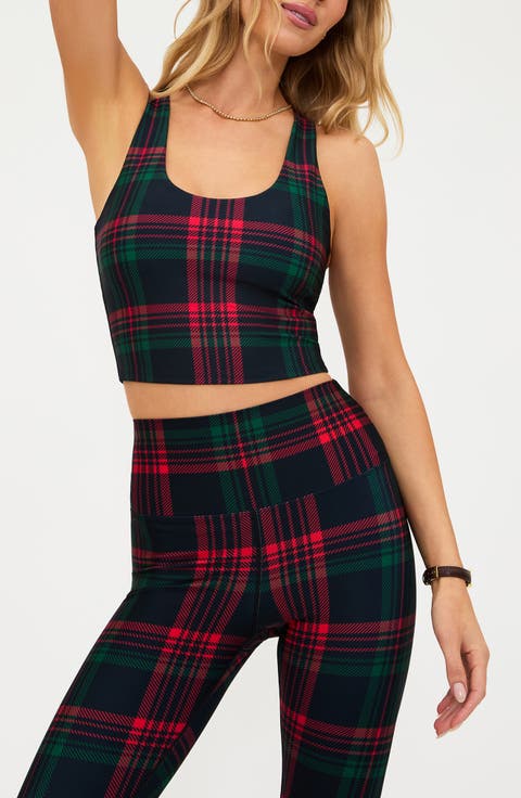 Yara Plaid Racerback Crop Tank