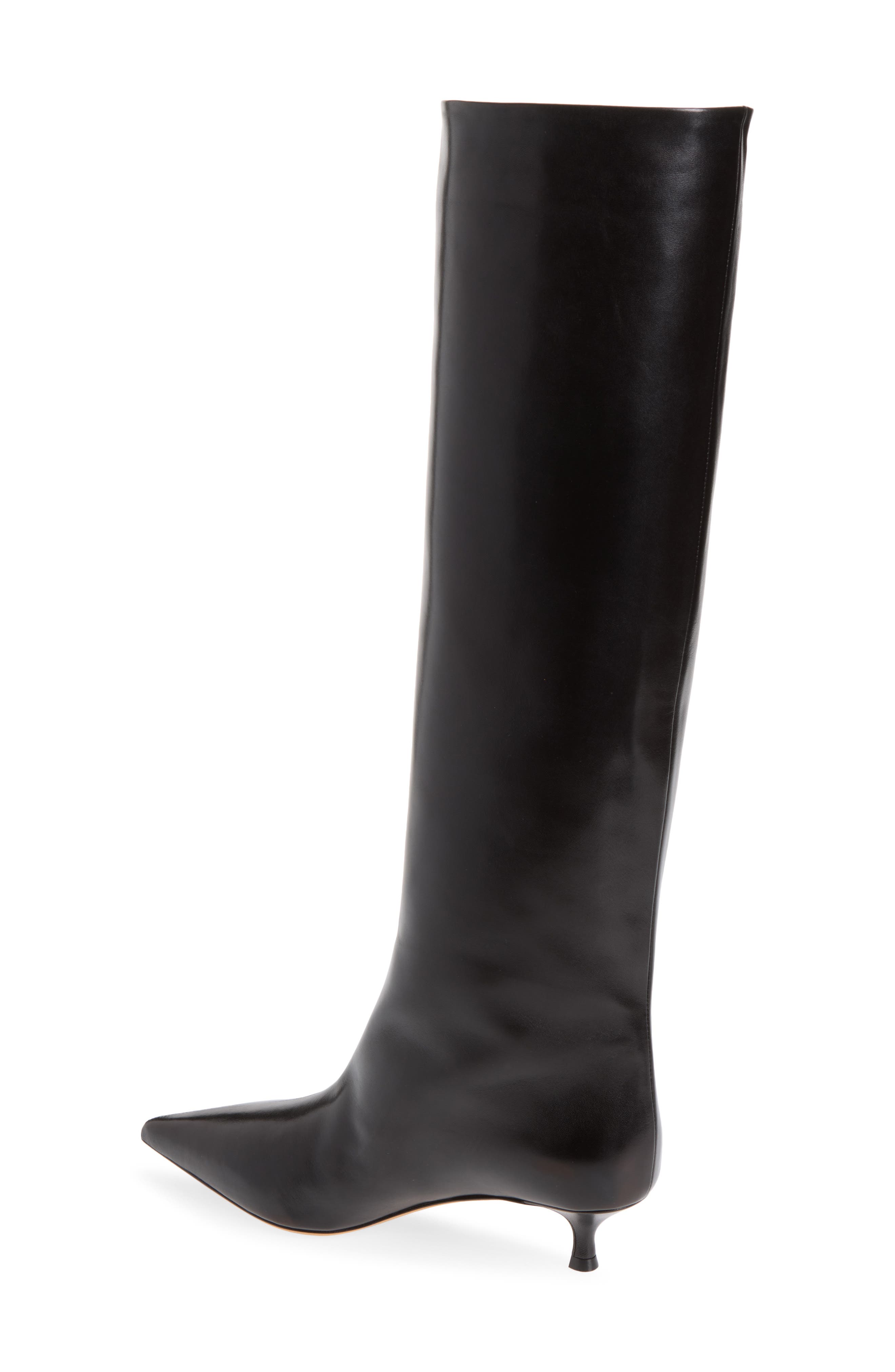 Babouche Kitten Heel Knee High Boot, Alternate, color, BLACK