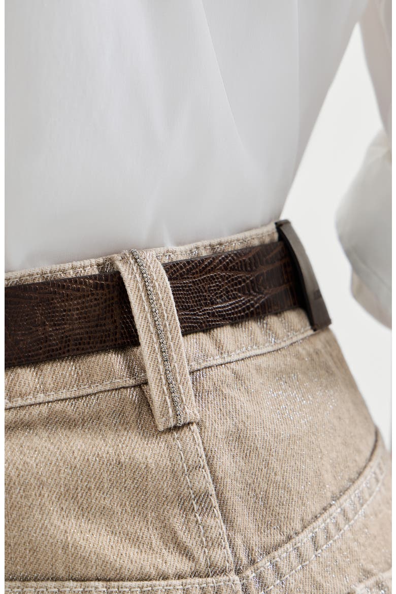 Denim Bermuda shorts, Alternate, color, Beige