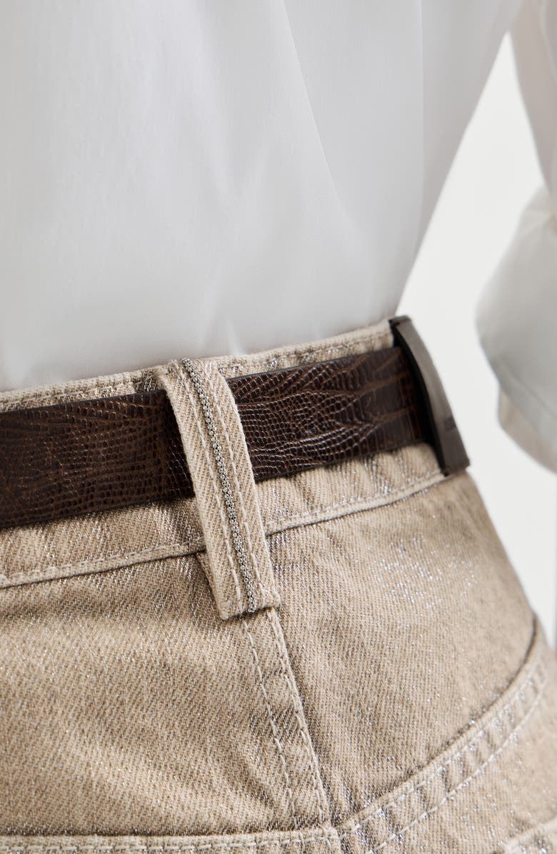 Brunello Cucinelli Denim Bermuda shorts, Alternate, color, Beige