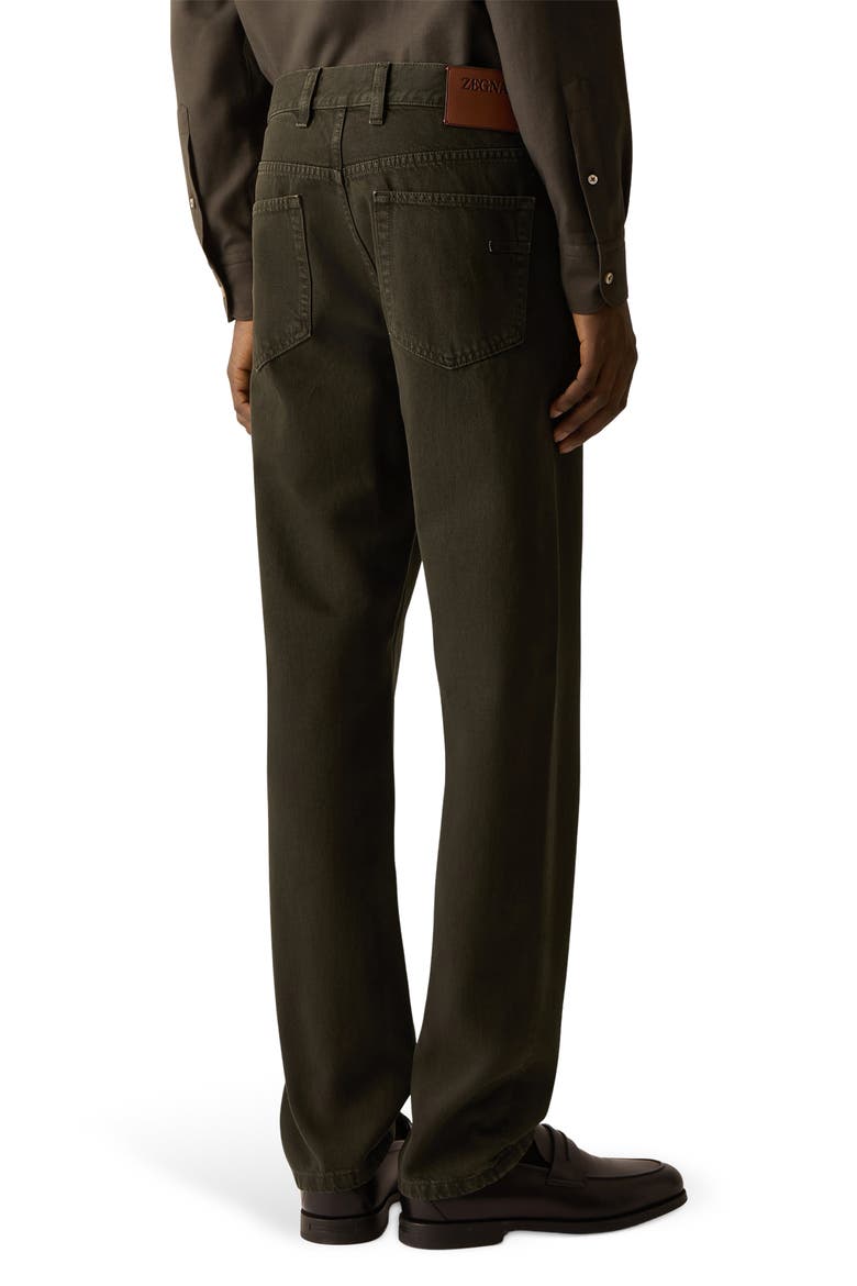 City Straight Leg Jeans, Alternate, color, DARK OLIVE GREEN