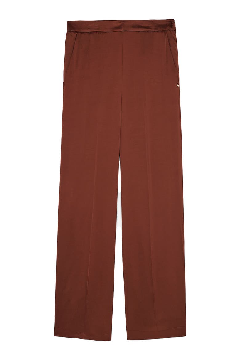 Palazzo Trousers In Viscose, Alternate, color, Brown
