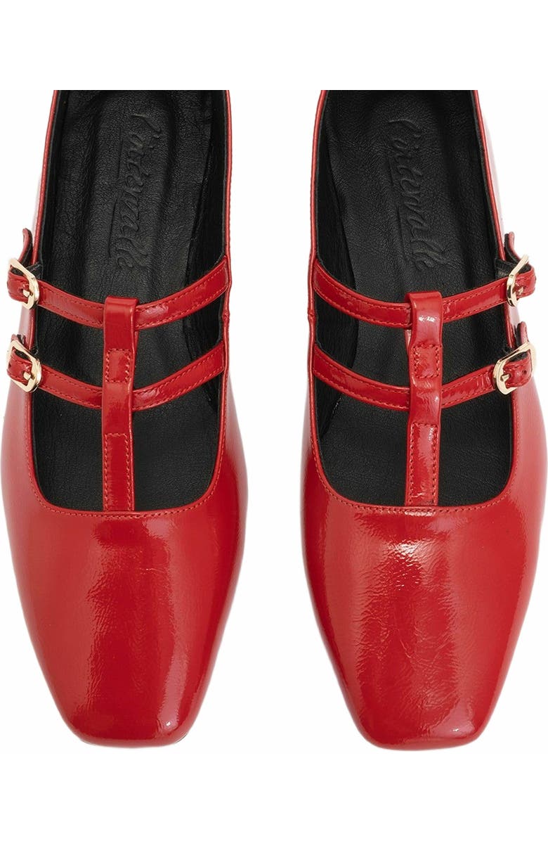Forever & Always Shoes Starling Leather Mary Jane Flats, Alternate, color, Red Patent Leather