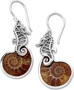 SAMUEL B. Ammonite Fossil Drop Earrings