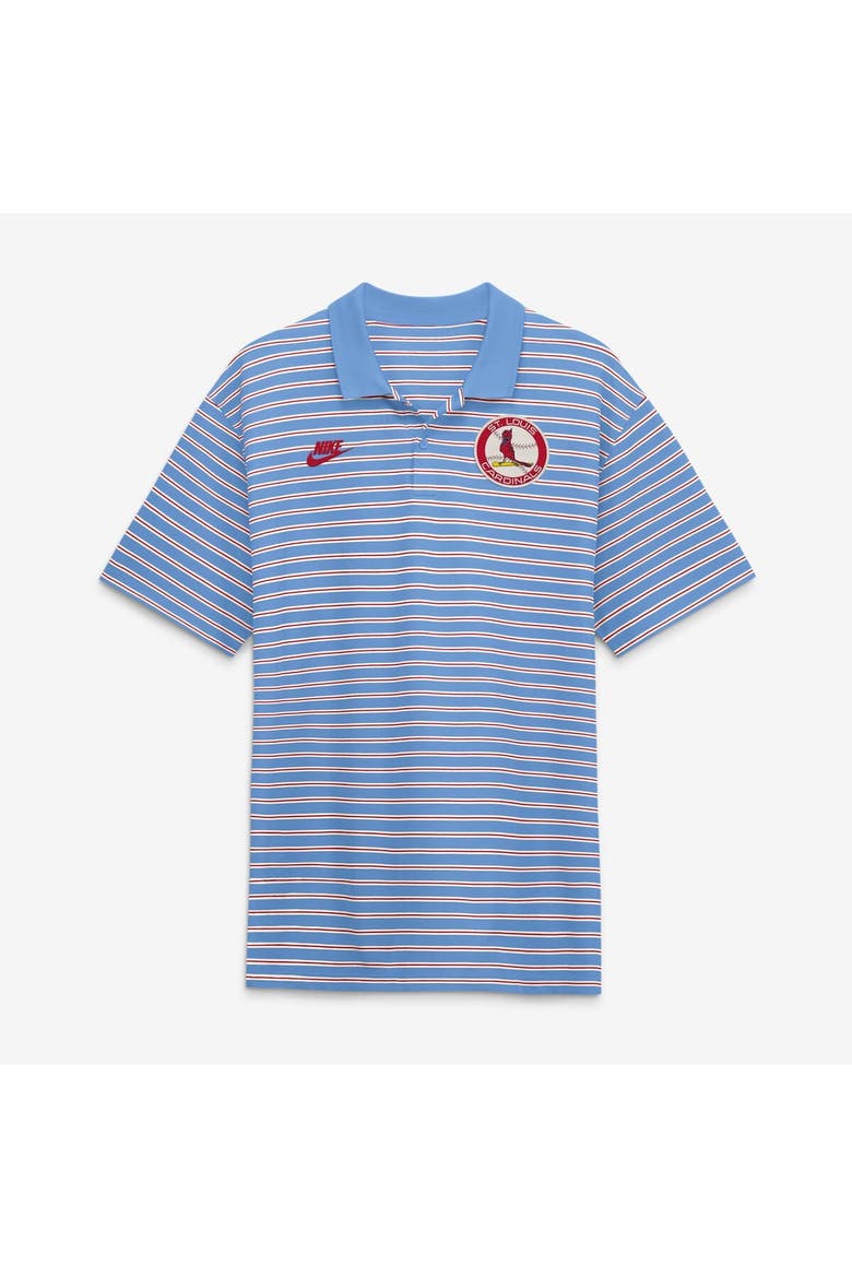 Men's Nike  Light Blue St. Louis Cardinals Cooperstown Collection Dri-FIT Victory Striped Polo, Alternate, color, Light Blue