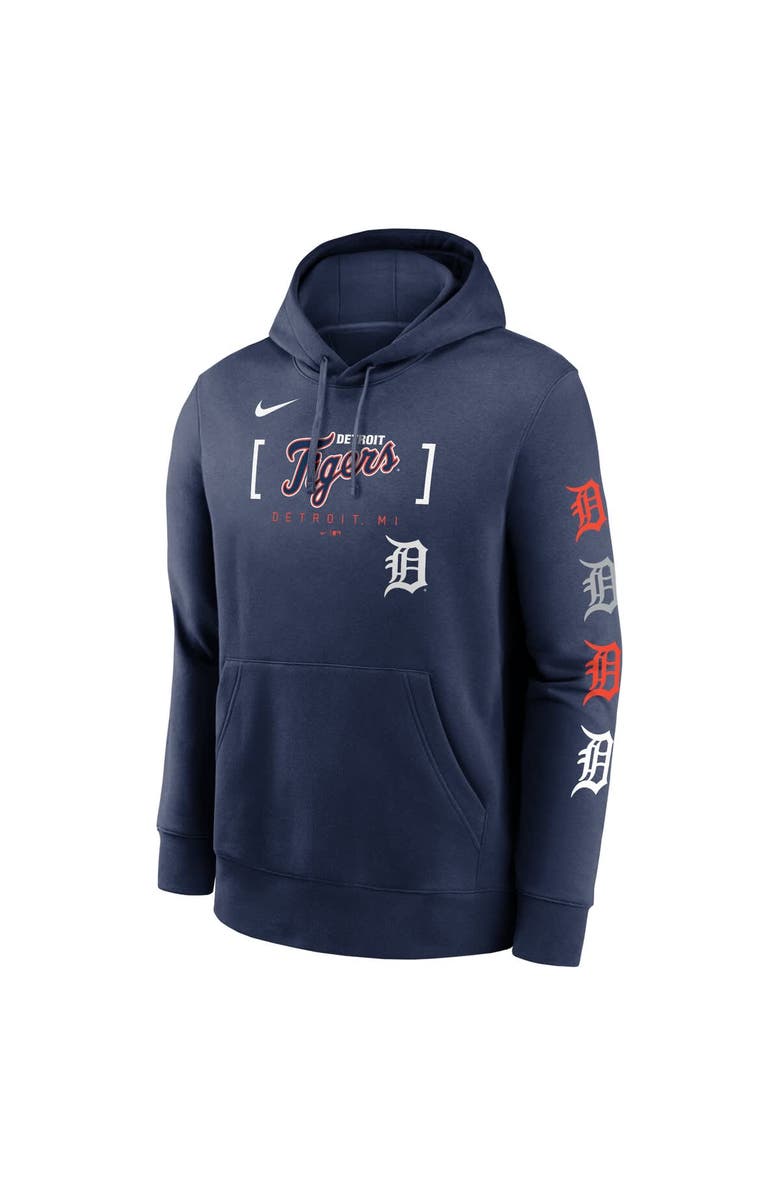 Nike Men's Nike Navy Detroit Tigers Club Stack Pullover Hoodie, Alternate, color,