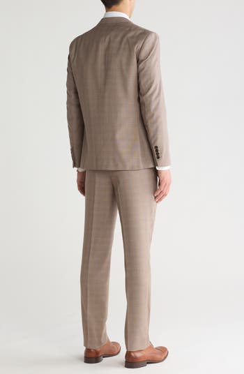 Slim Fit Check Three Piece Suit