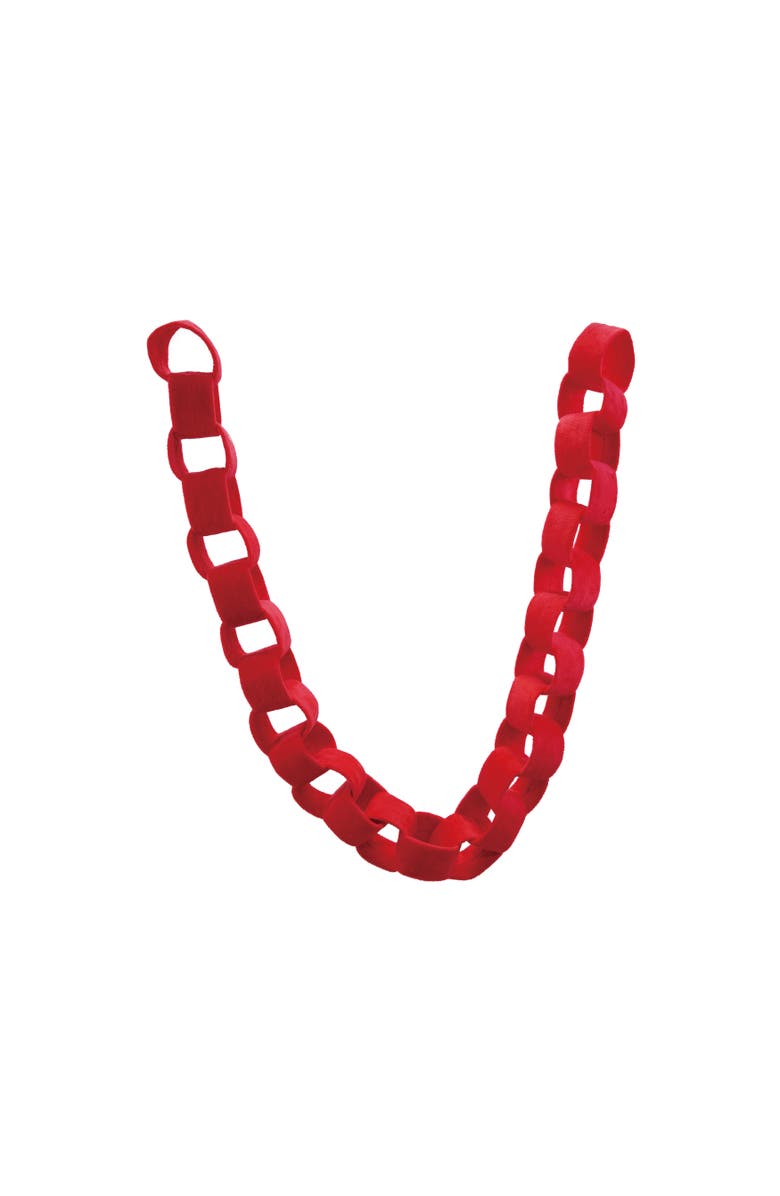 Storied Home Velvet Chain Link Garland, Red, Main, color, 