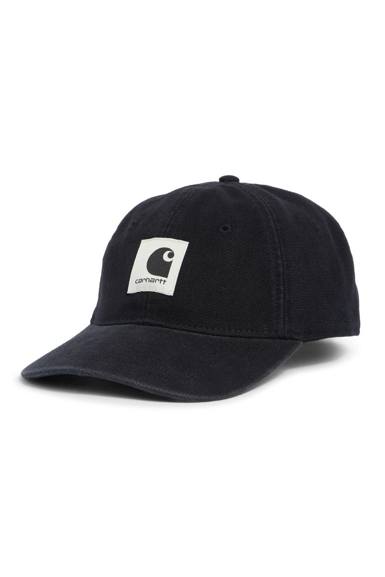 Logo Patch Adjustable Cotton Canvas Ball Cap, Main, color, BLACK/ STONE