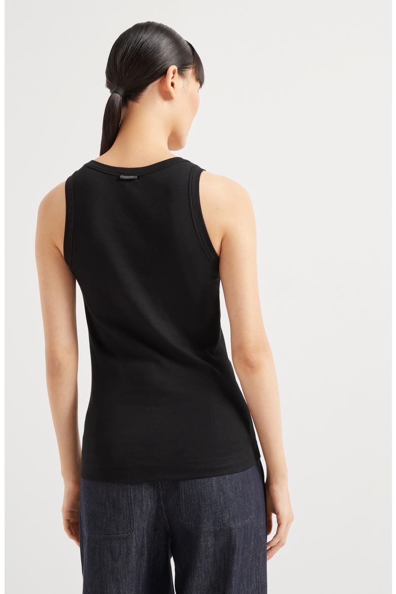 Ribbed jersey top, Alternate, color, Black