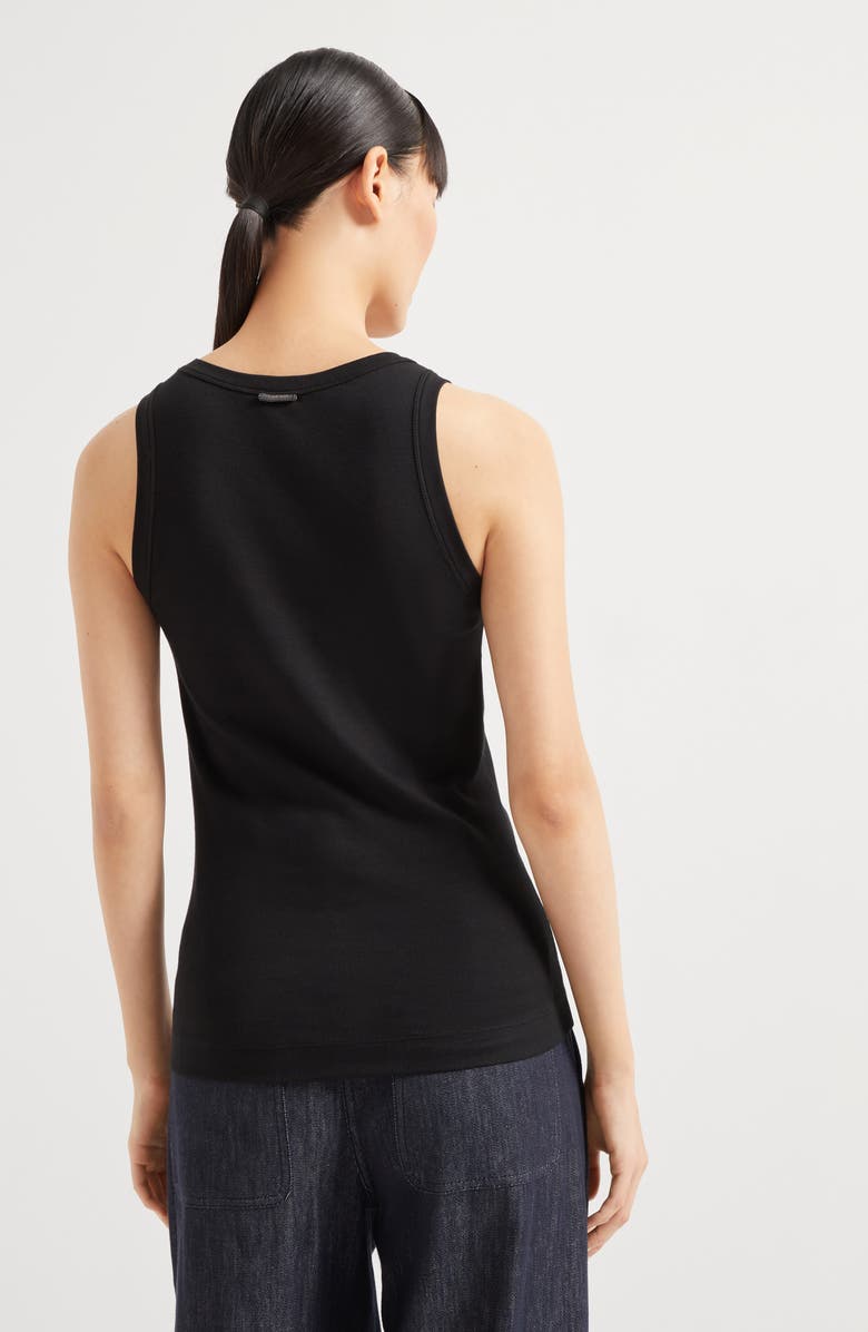 Brunello Cucinelli Ribbed jersey top, Alternate, color, 