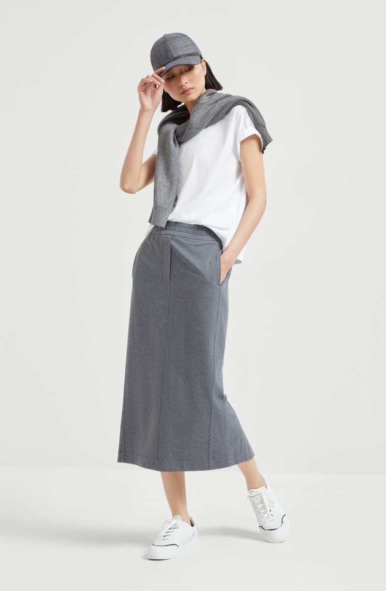 Brunello Cucinelli Track Midi skirt, Alternate, color, Lead