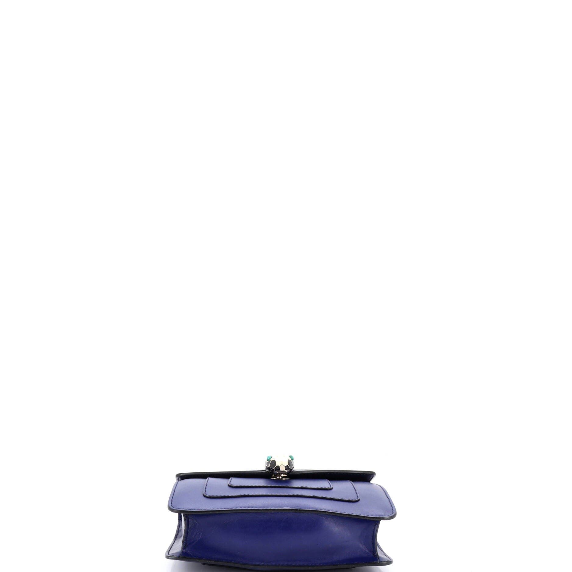Serpenti Forever Square Shoulder Bag Leather Small, Alternate, color, Blue