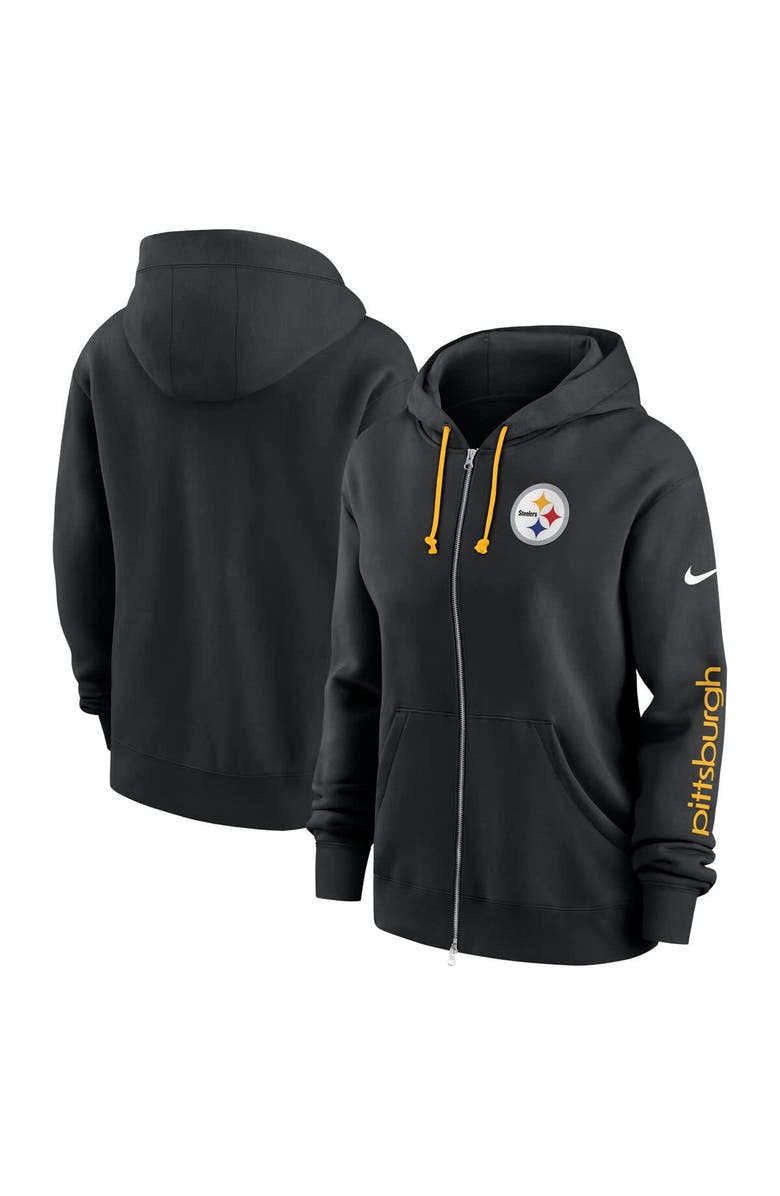 Nike Women's Nike Black Pittsburgh Steelers Phoenix Hoodie Full-Zip Sweatshirt, Main, color, 
