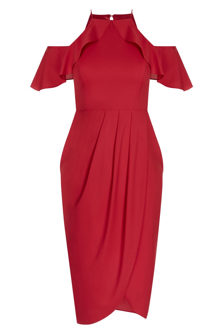 Love Siren Cold Shoulder Dress, Alternate, color, SIREN RED