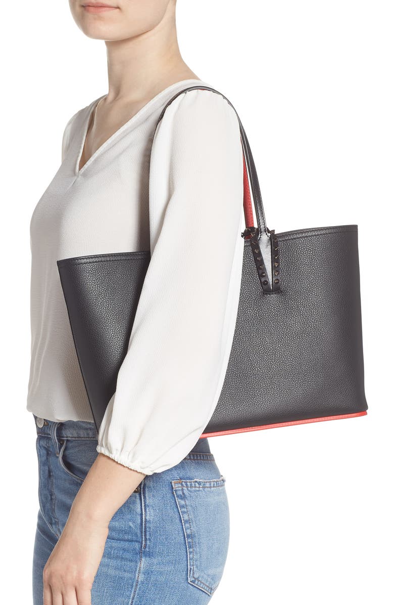 Christian Louboutin Small Cabata Calfskin Leather Tote, Alternate, color,
