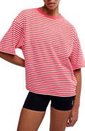 Free People FP Movement Stripe Relaxed Fit Cotton T-Shirt