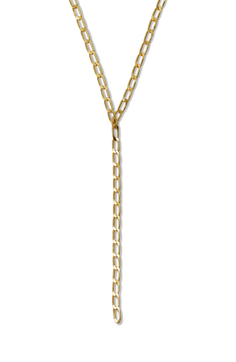 Argento Vivo Sterling Silver Paper Clip Chain Y-Necklace, Main, color, Gold