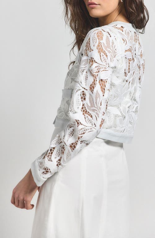 Derek Lam 10 Crosby Ashley Rigid Lace Jacket In Ice
