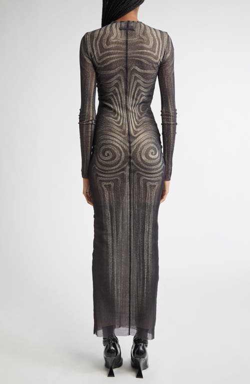 Jean Paul Gaultier Spiral Long Sleeve Mesh Dress
