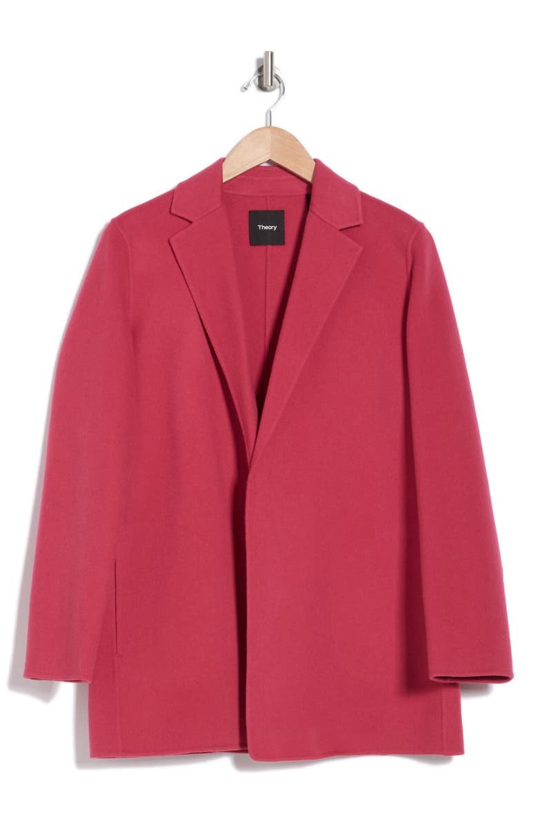 Theory Open Front Wool Blend Blazer, Alternate, color, Dp Rose