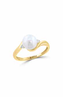 Freshwater Pearl & Diamond Ring