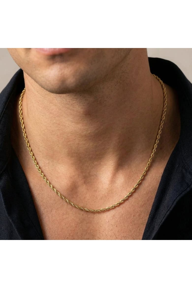 14k Gold Filled Men's 3.2-mm Rope Chain Necklace, Alternate, color, 14k Yellow Gold
