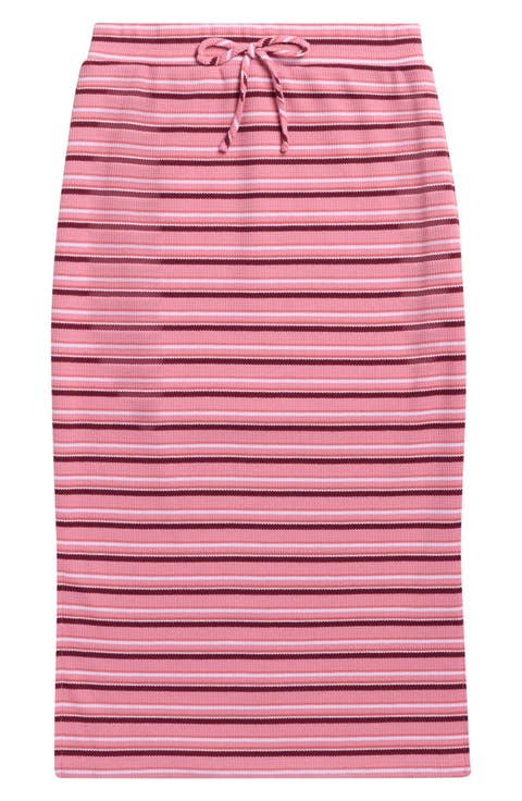 Kids' Stripe Rib Midi Skirt
