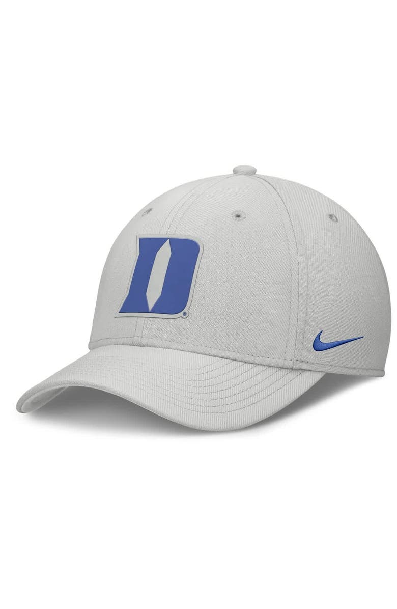 Nike Men's Nike  Gray Duke Blue Devils Rise Practice Performance Adjustable Hat, Alternate, color, 