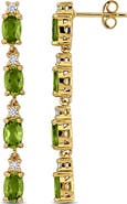 DELMAR Peridot & White Topaz Drop Earrings