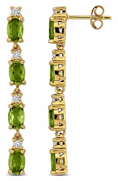 Peridot & White Topaz Drop Earrings