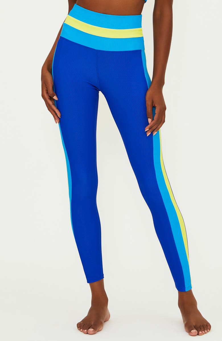 Beach Riot Mariella Colorblock Rib Leggings, Main, color, Riviera Colorblock