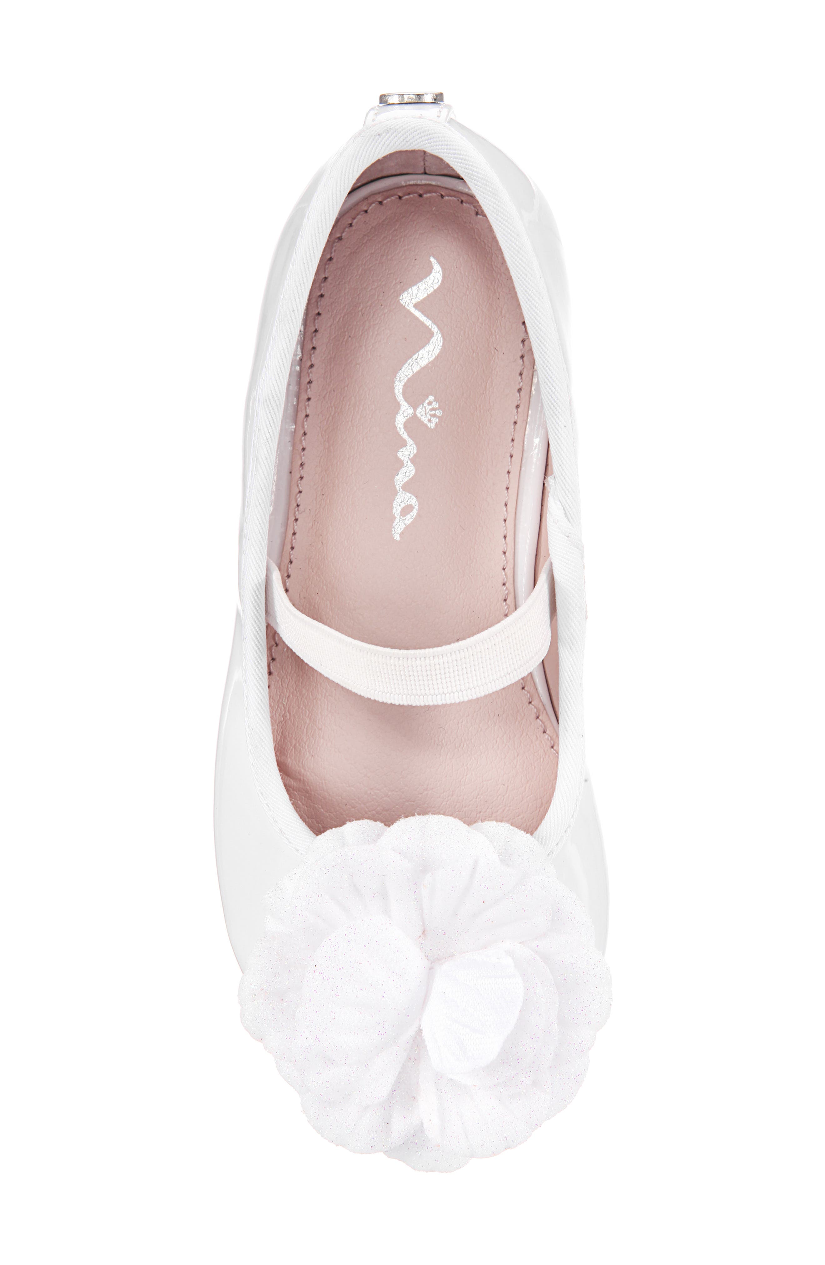 Estela Glitter Flat, Alternate, color, WHITE PATENT