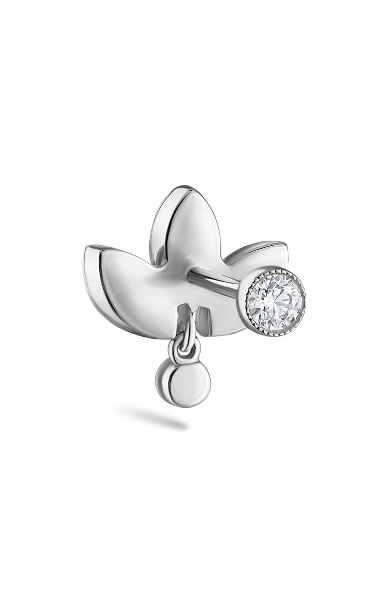 MARIA TASH Invisible Diamond Lotus with Dangle Singled Threaded Stud Earring, Alternate, color, 