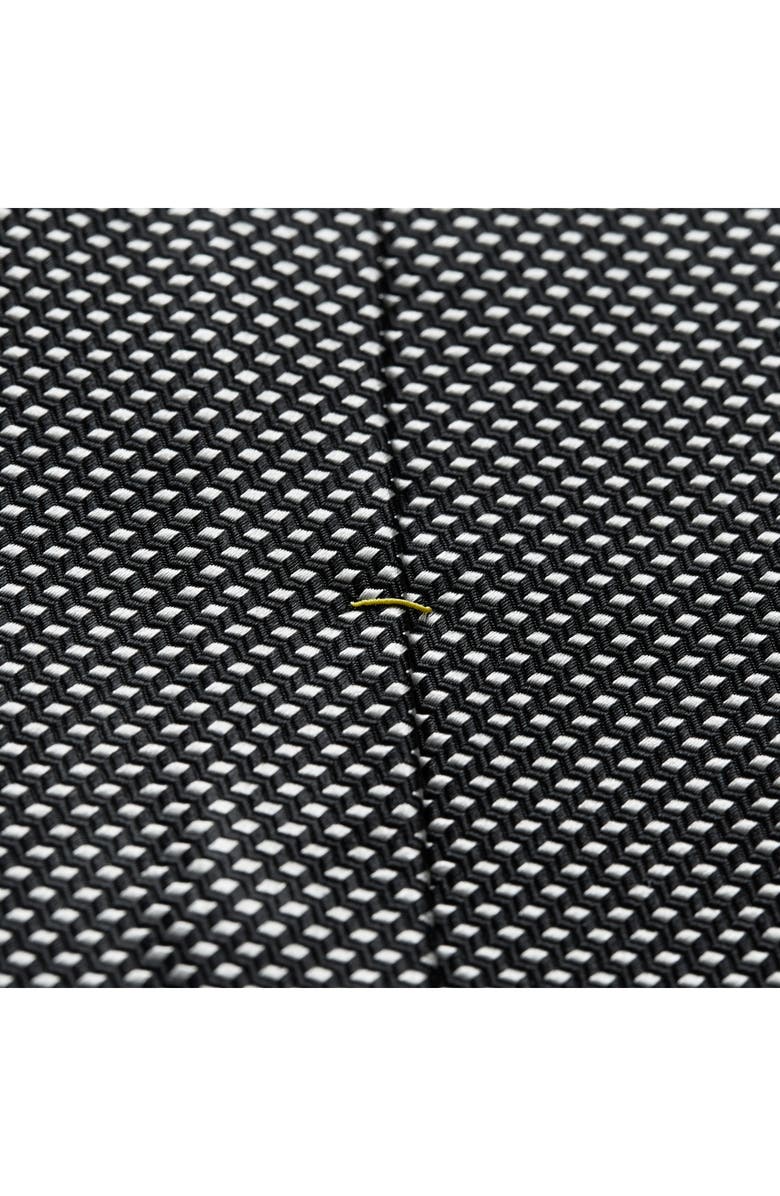 Eton Diamond Silk Tie, Alternate, color, Black