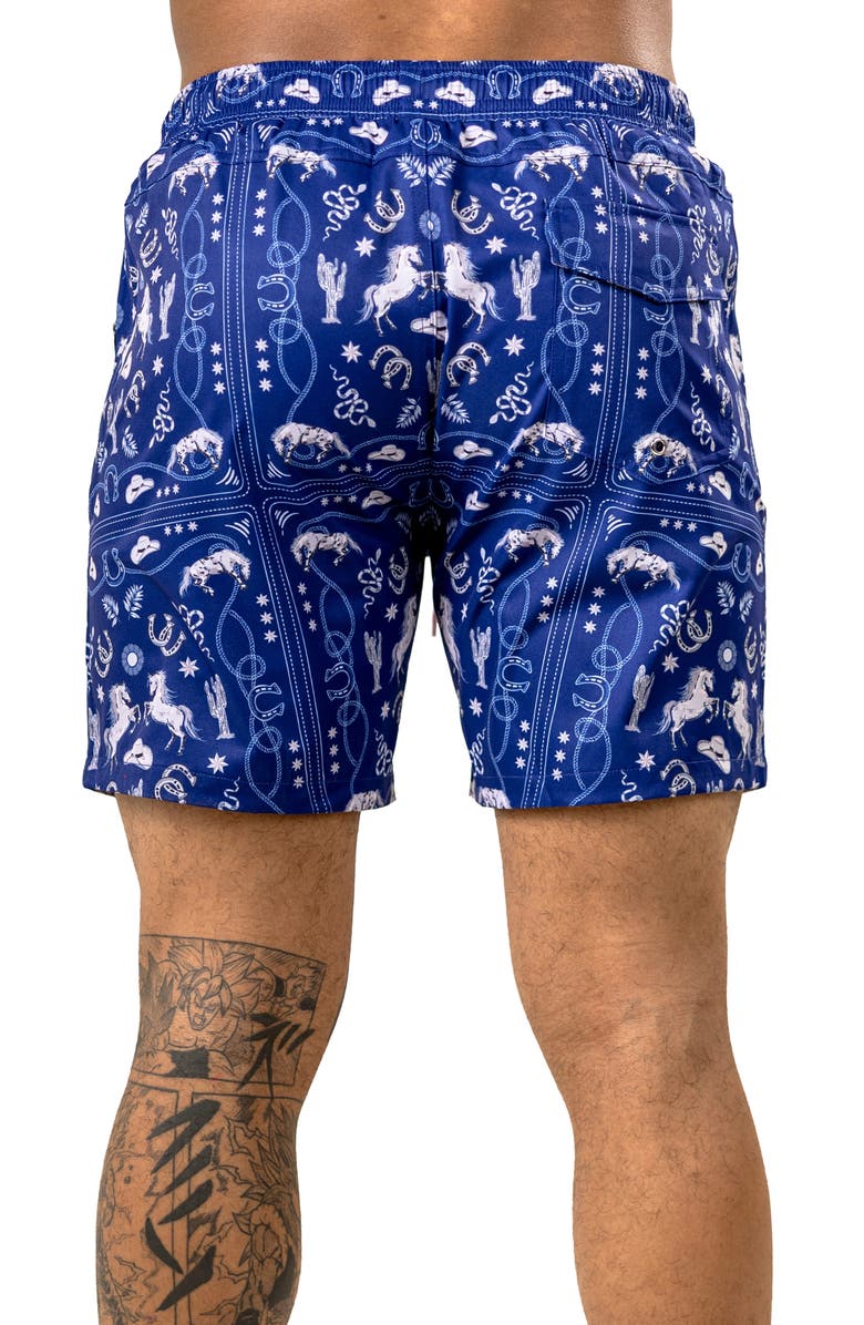 Maceoo Swim Marthyr Print Swim Trunks, Alternate, color, Blue