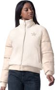G-III 4HER BY CARL BANKS Women's G-III 4Her by Carl Banks  Cream Dallas Cowboys Cheerleader Sherpa Full-Zip Jacket
