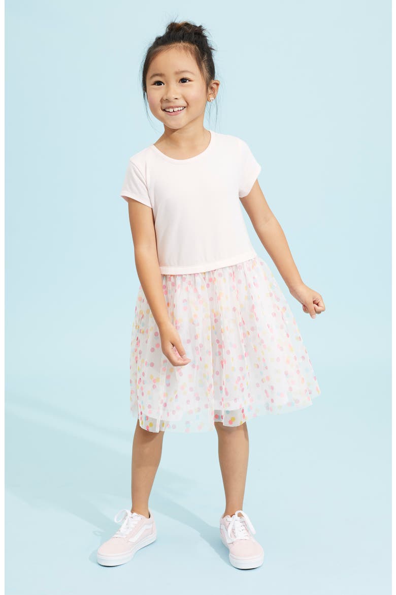 Party Time Dot Tulle Dress, Alternate, color, PINK AMOUR
