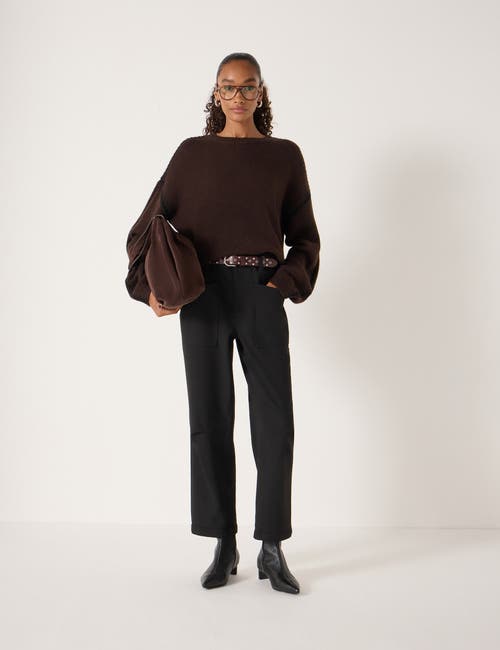 Hush Whitney Whipstitch Knitted Sweater In Brown