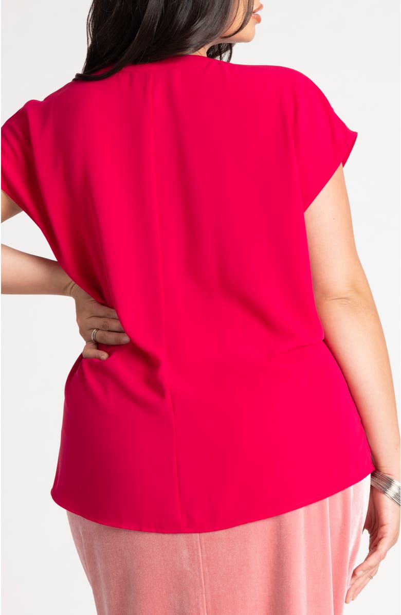 ELOQUII Notch Collar Blouse, Alternate, color, Fuchsia